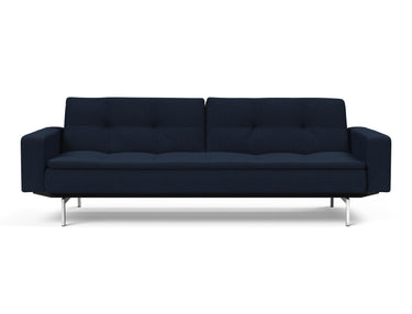 Dublexo Chrome sovesofa med armlæn i 528 Mixed Dance Blue, set forfra