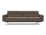 Dublexo Chrome sovesofa med armlæn i 530 Bouclé Taupe, set forfra