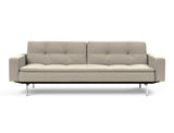 Dublexo Chrome sovesofa med armlæn i 539 Bouclé Beige, set forfra
