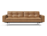 Dublexo Chrome sovesofa med armlæn i 551 Faunal Brown, set forfra