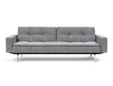 Dublexo Chrome sovesofa med armlæn i 565 Twist Granite, set forfra