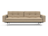 Dublexo Chrome sovesofa med armlæn i 587 Phobos Mocha, set forfra