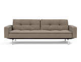 Dublexo Chrome sovesofa med armlæn i 850 Mahoga Caramel, set forfra