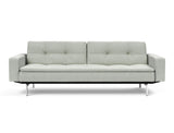 Dublexo Chrome sovesofa med armlæn i 888 Mozart Slate Brown, set forfra