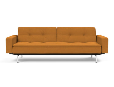 Dublexo Chrome sovesofa med armlæn i 893 Mozart Masala, set forfra
