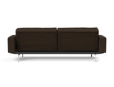Dublexo Chrome sovesofa med armlæn i 358 Taura Chocco, set bagfra