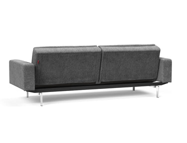 Dublexo Chrome sovesofa med armlæn i 563 Twist Charcoal, set skråt bagfra