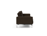 Dublexo Chrome sovesofa med armlæn i 358 Taura Chocco, set fra siden