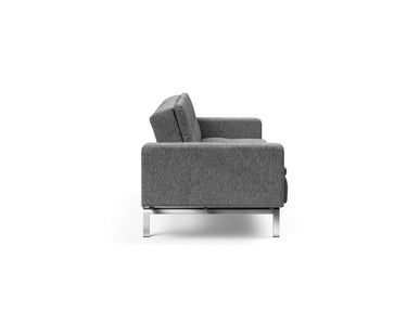 Dublexo Chrome sovesofa med armlæn i 563 Twist Charcoal, set fra siden