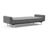 Dublexo Chrome sovesofa med armlæn i 563 Twist Charcoal, slået ud til seng