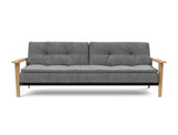Dublexo Frej sovesofa i 563 Twist Charcoal, set forfra