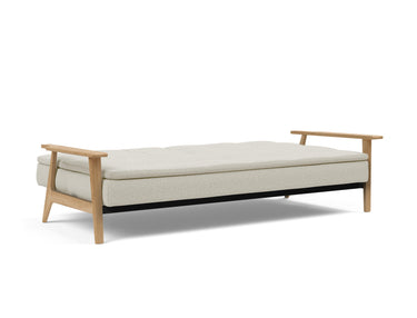 Dublexo Frej sovesofa i 527 Mixed Dance Natural, slået ud til seng