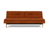 Dublexo Eik sovesofa i 595 Corduroy Burnt Orange, set forfra