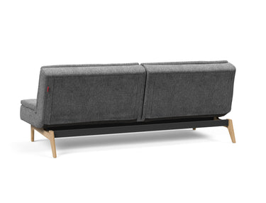 Dublexo Eik sovesofa i 563 Twist Charcoal, set skråt bagfra