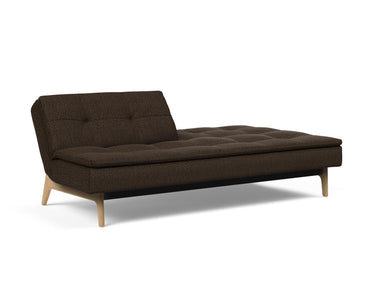 Dublexo Eik sovesofa i 358 Taura Chocco, med den ene ryghalvdel lagt ned