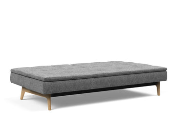 Dublexo Eik sovesofa i 563 Twist Charcoal, slået ud til seng