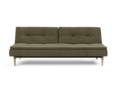 Dublexo Styletto Light Wood sovesofa i 316 Cordufine Pine Green, set forfra