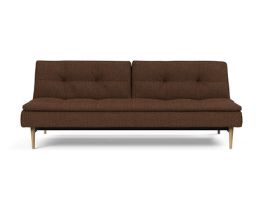 Dublexo Styletto Light Wood sovesofa i 359 Taura Cappuccino, set forfra