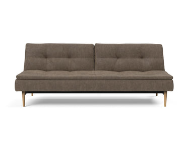 Dublexo Styletto Light Wood sovesofa i 411 Esina Cedar Brown, set forfra