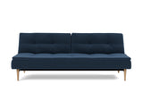 Dublexo Styletto Light Wood sovesofa i 414 Esina Indigo Blue, set forfra
