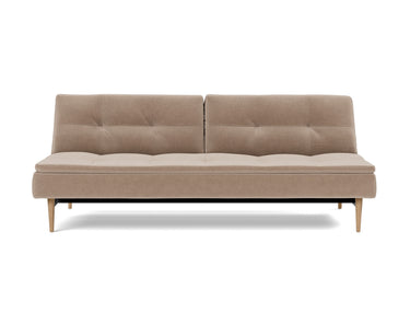 Dublexo Styletto Light Wood sovesofa i 417 Esina Mocha, set forfra