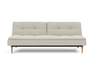 Dublexo Styletto Light Wood sovesofa i 527 Mixed Dance Natural, set forfra