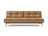 Dublexo Styletto Light Wood sovesofa i 551 Faunal Brown, set forfra