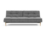 Dublexo Styletto Light Wood sovesofa i 563 Twist Charcoal, set forfra