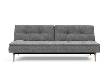 Dublexo Styletto Light Wood sovesofa i 563 Twist Charcoal, set forfra