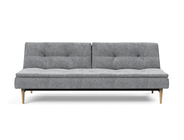Dublexo Styletto Light Wood sovesofa i 565 Twist Granite, set forfra