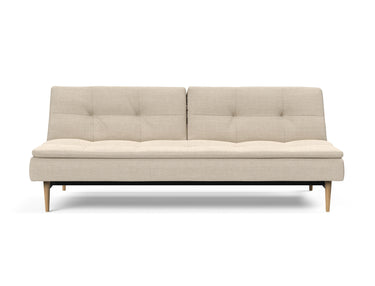 Dublexo Styletto Light Wood sovesofa i 586 Phobos Latte, set forfra