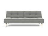 Dublexo Styletto Light Wood sovesofa i 853 Mahoga Dove Grey, set forfra