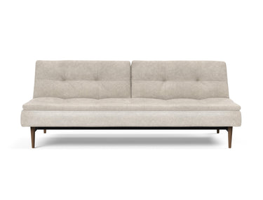 Dublexo Styletto Dark Wood sovesofa i 280 Avella Sand, set forfra