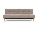 Dublexo Styletto Dark Wood sovesofa i 318 Cordufine Beige, set forfra