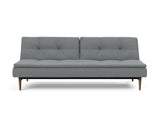 Dublexo Styletto Dark Wood sovesofa i 320 Corocco Shadow Grey, set forfra