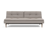 Dublexo Styletto Dark Wood sovesofa i 321 Corocco Warm Grey, set forfra
