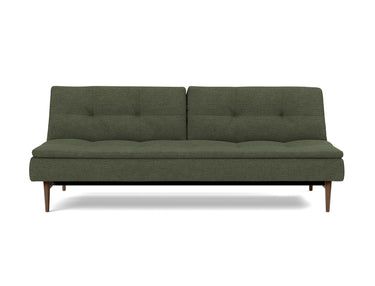 Dublexo Styletto Dark Wood sovesofa i 353 Taura Forest, set forfra
