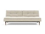 Dublexo Styletto Dark Wood sovesofa i 357 Taura Off White, set forfra