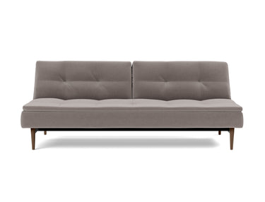 Dublexo Styletto Dark Wood sovesofa i 418 Esina Truffle, set forfra