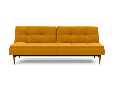 Dublexo Styletto Dark Wood sovesofa i 507 Elegance Burned Curry, set forfra