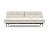 Dublexo Styletto Dark Wood sovesofa i 531 Bouclé Off White, set forfra