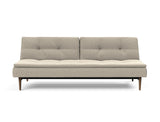 Dublexo Styletto Dark Wood sovesofa i 539 Bouclé Beige, set forfra