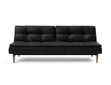 Dublexo Styletto Dark Wood sovesofa i 550 Faunal Black, set forfra