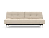 Dublexo Styletto Dark Wood sovesofa i 586 Phobos Latte, set forfra
