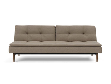Dublexo Styletto Dark Wood sovesofa i 850 Mahoga Caramel, set forfra