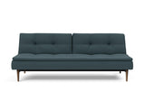 Dublexo Styletto Dark Wood sovesofa i 851 Mahoga Dark Blue, set forfra