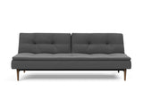Dublexo Styletto Dark Wood sovesofa i 852 Mahoga Seal Grey, set forfra