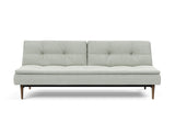 Dublexo Styletto Dark Wood sovesofa i 888 Mozart Slate Brown, set forfra