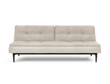 Dublexo Styletto Black Wood sovesofa i 280 Avella Sand, set forfra