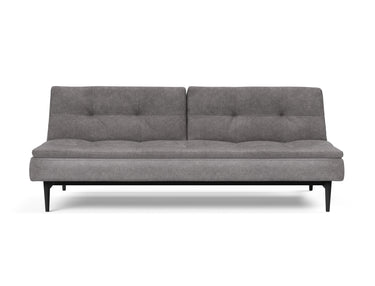 Dublexo Styletto Black Wood sovesofa i 282 Avella Warm Grey, set forfra